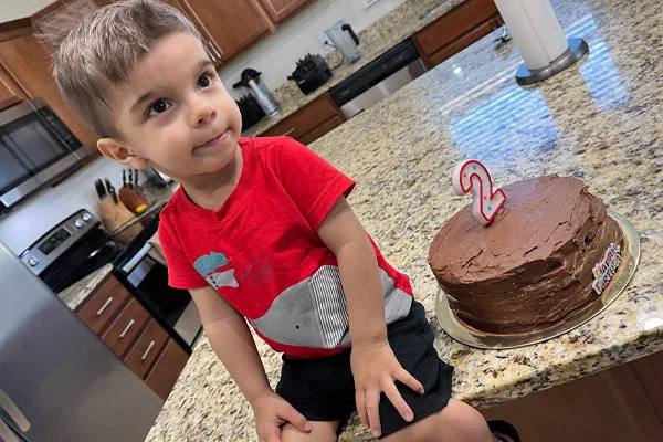 Photograph of baby Cyrus on his second birthday