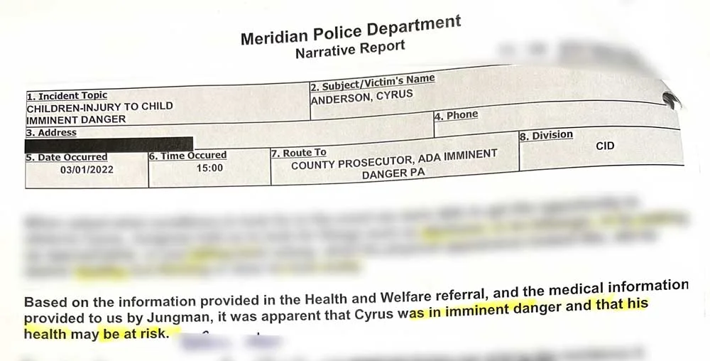 Meridian Police Department Narrative Report