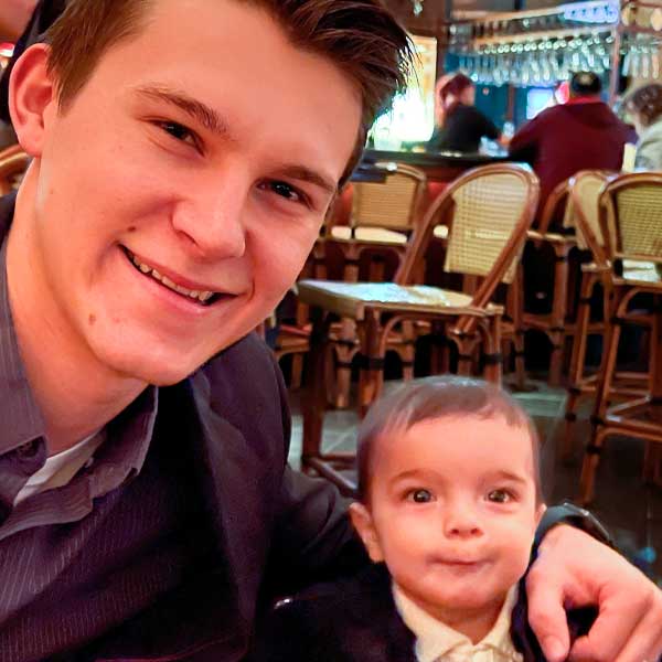 Photograph of Baby Cyrus and father