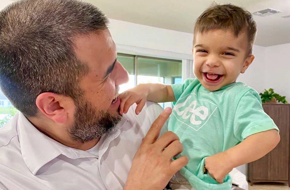 Diego and Cyrus happy and laughing